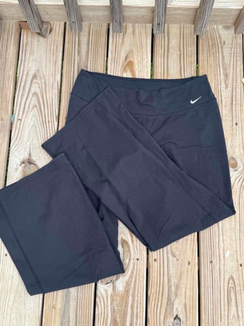 Nike Dri-FIT Black Yoga sz L Pants Womens Flare Y2K Athleisure Gym 3434
